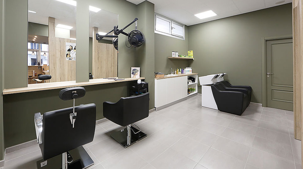 reforma de peluqueria, decoración